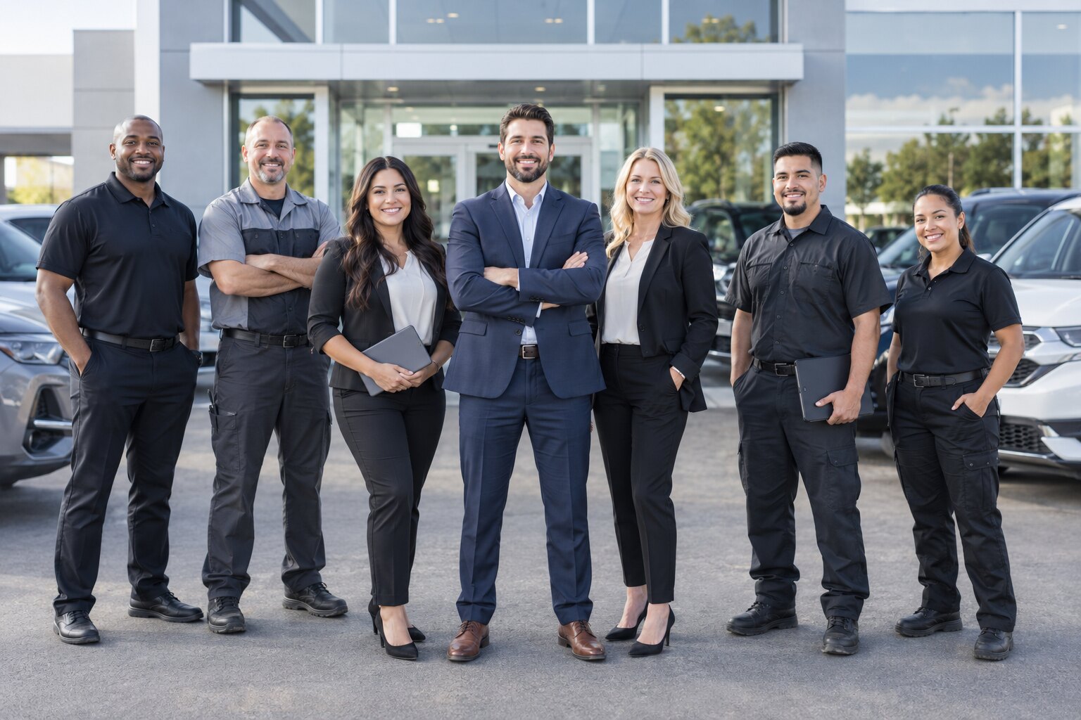 Automotive dealership sales and service team